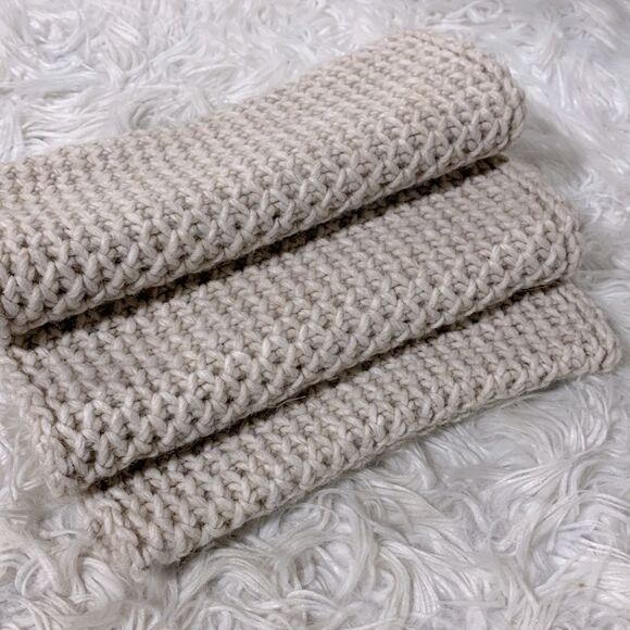 Alpaca Blend INFINITY Knit Scarf light beige neutral UNISEX chunky - Picture 2 of 6